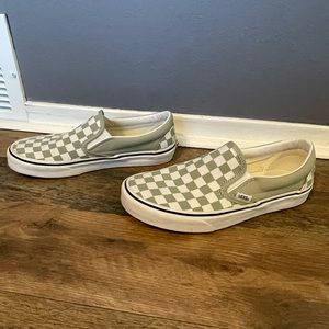 Vans - checkered sage slip on